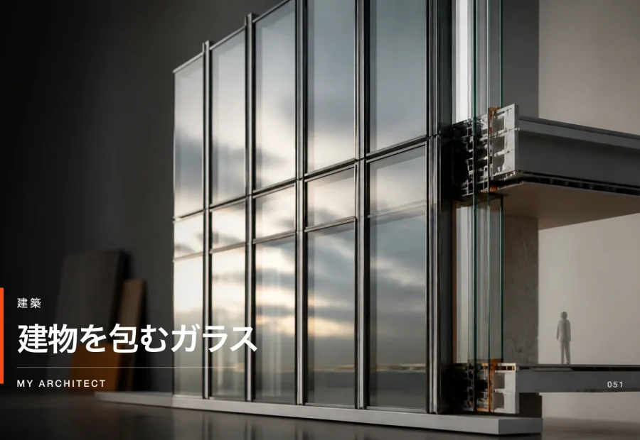 建物を包むガラス